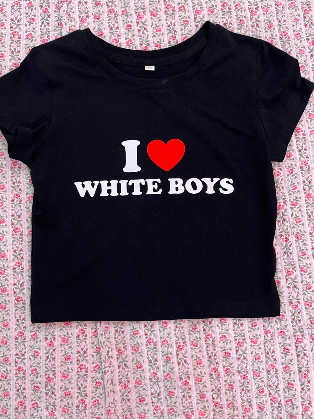 Kids Black Graphic Tee with Red Heart
